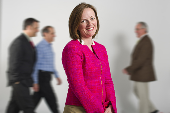 5/7/15 -- Boston, Massachusetts Questrom professor Erin Reid for BU Research story on businessmen who fake working 80 hour weeks to appear to be the ideal worker. Photo by Cydney Scott for Boston University Photography