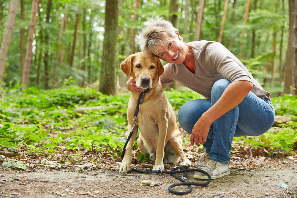 retirement-woman-and-dog
